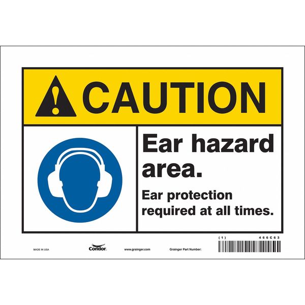 Safety Sign, 7 in Height, 10 in Width, Vinyl, Vertical Rectangle, English, 466C63