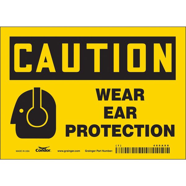 Safety Sign, 5 in Height, 7 in Width, Vinyl, Horizontal Rectangle, English, 466A88