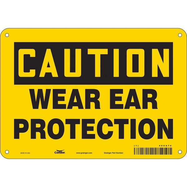 Safety Sign, 7 in Height, 10 in Width, Polyethylene, Vertical Rectangle, English, 466A74