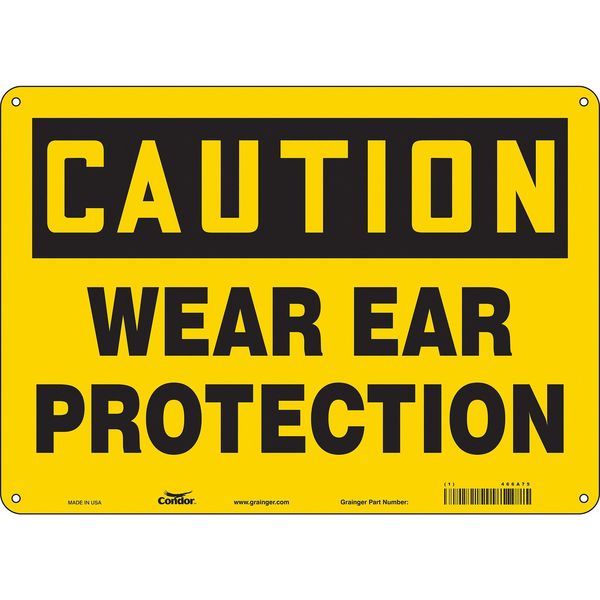 Safety Sign, 10 in Height, 14 in Width, Polyethylene, Horizontal Rectangle, English, 466A75