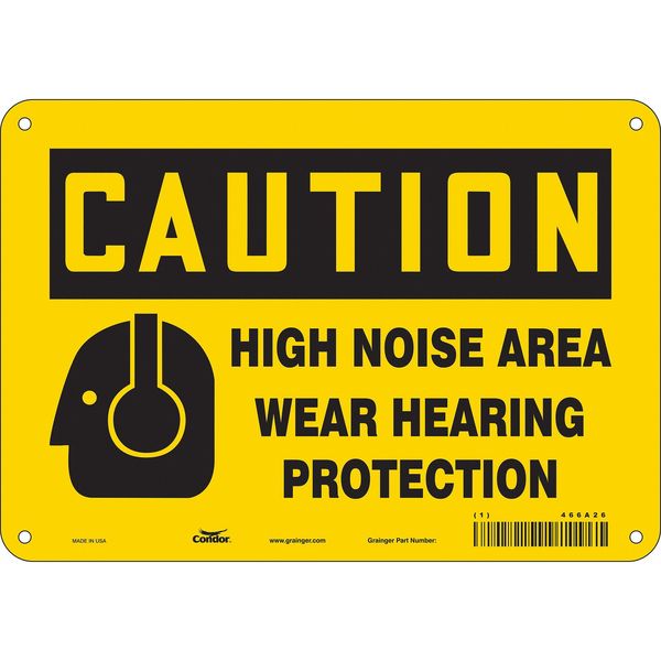 Safety Sign, 7 in Height, 10 in Width, Polyethylene, Vertical Rectangle, English, 466A26