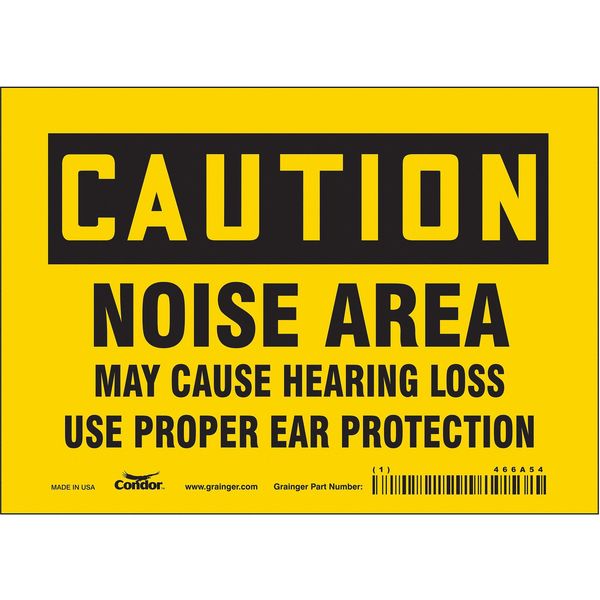 Safety Sign, 5 in Height, 7 in Width, Vinyl, Horizontal Rectangle, English, 466A54