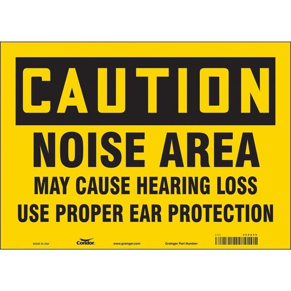 Safety Sign, 10 in Height, 14 in Width, Vinyl, Horizontal Rectangle, English, 466A56