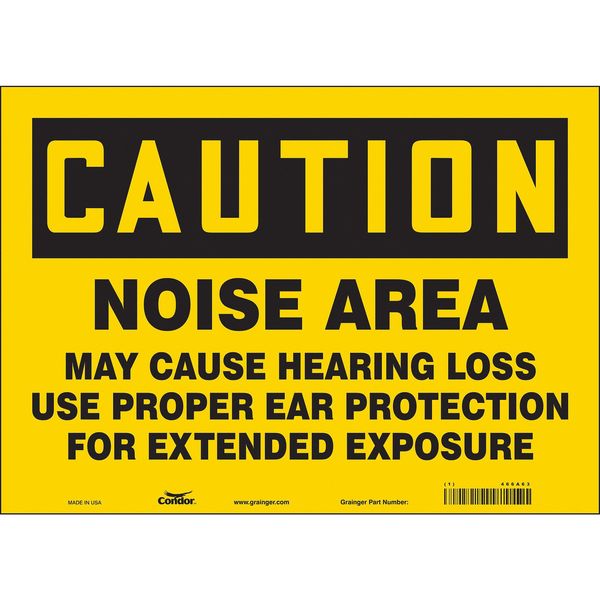 Safety Sign, 10 in Height, 14 in Width, Vinyl, Horizontal Rectangle, English, 466A63