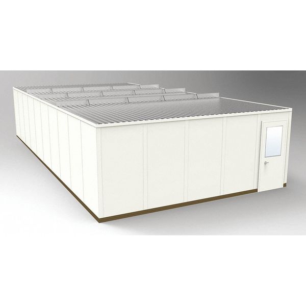 4-Wall Modular In-Plant Office, 8 ft 1 3/4 in H, 40 ft 4 1/2 in W, 20 ft 4 1/2 in D, Beige