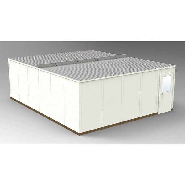 4-Wall Modular In-Plant Office, 8 ft 1 3/4 in H, 24 ft 4 1/2 in W, 20 ft 4 1/2 in D, Beige