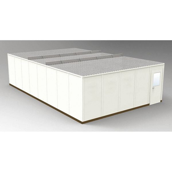 4-Wall Modular In-Plant Office, 8 ft 1 3/4 in H, 32 ft 4 1/2 in W, 20 ft 4 1/2 in D, Beige