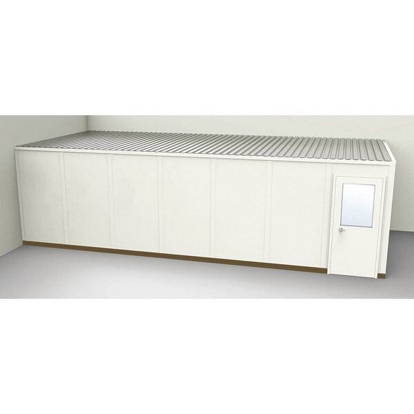 2-Wall Modular In-Plant Office, 8 ft 1 3/4 in H, 28 ft 1 1/4 in W, 12 ft 1 1/4 in D, Beige