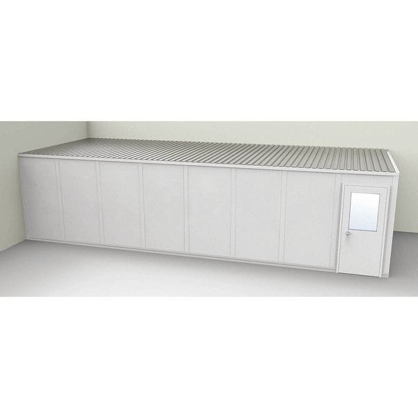 2-Wall Modular In-Plant Office, 8 ft 1 3/4 in H, 32 ft 1 1/4 in W, 12 ft 1 1/4 in D, Gray