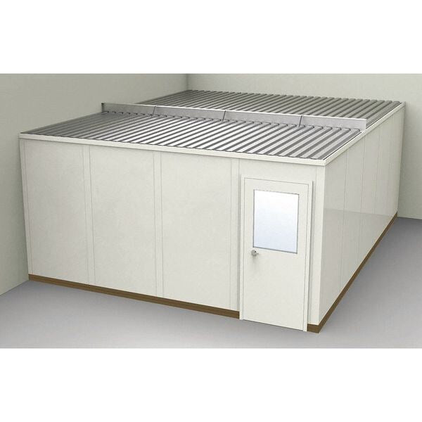 2-Wall Modular In-Plant Office, 8 ft 1 3/4 in H, 20 ft 1 1/4 in W, 16 ft 1 1/4 in D, Beige