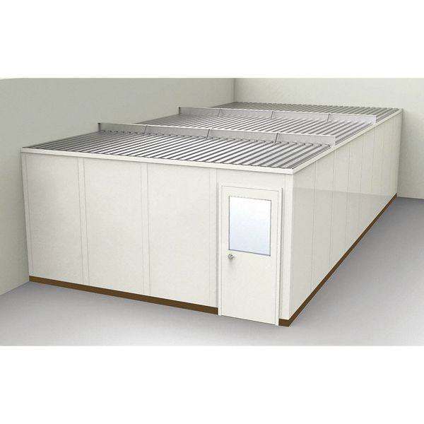 2-Wall Modular In-Plant Office, 8 ft 1 3/4 in H, 32 ft 1 1/4 in W, 16 ft 1 1/4 in D, Beige