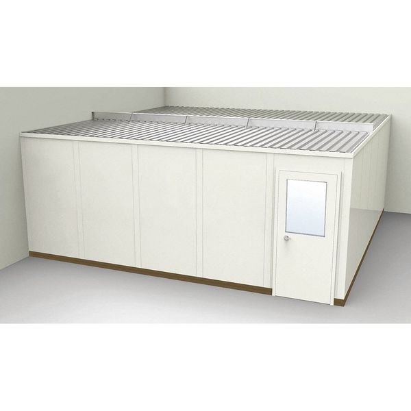 2-Wall Modular In-Plant Office, 8 ft 1 3/4 in H, 20 ft 1 1/4 in W, 20 ft 1 1/4 in D, Beige