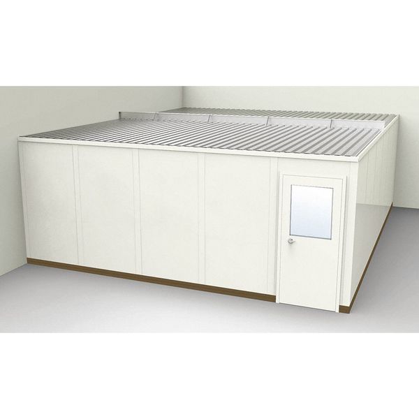 2-Wall Modular In-Plant Office, 8 ft 1 3/4 in H, 24 ft 1 1/4 in W, 20 ft 1 1/4 in D, Beige