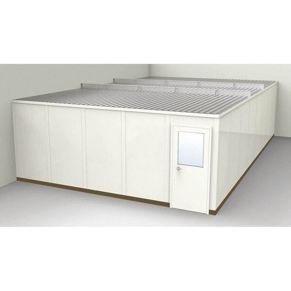 2-Wall Modular In-Plant Office, 8 ft 1 3/4 in H, 32 ft 1 1/4 in W, 20 ft 1 1/4 in D, Beige