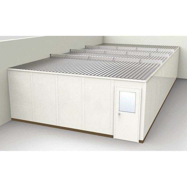 2-Wall Modular In-Plant Office, 8 ft 1 3/4 in H, 40 ft 1 1/4 in W, 20 ft 1 1/4 in D, Beige