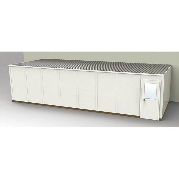 3-Wall Modular In-Plant Office, 8 ft 1 3/4 in H, 32 ft 4 1/2 in W, 12 ft 1 1/4 in D, Beige