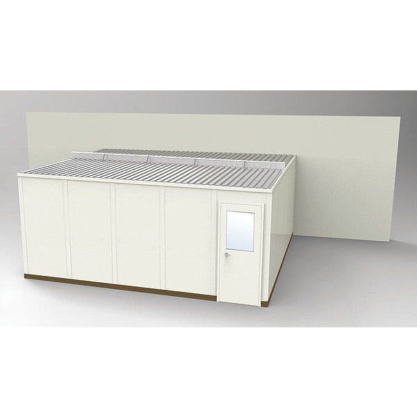 3-Wall Modular In-Plant Office, 8 ft 1 3/4 in H, 20 ft 4 1/2 in W, 16 ft 1 1/4 in D, Beige