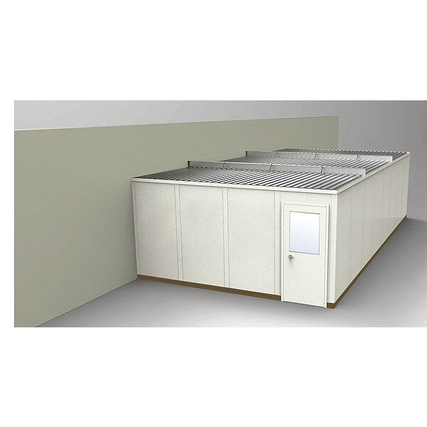 3-Wall Modular In-Plant Office, 8 ft 1 3/4 in H, 32 ft 4 1/2 in W, 16 ft 1 1/4 in D, Beige