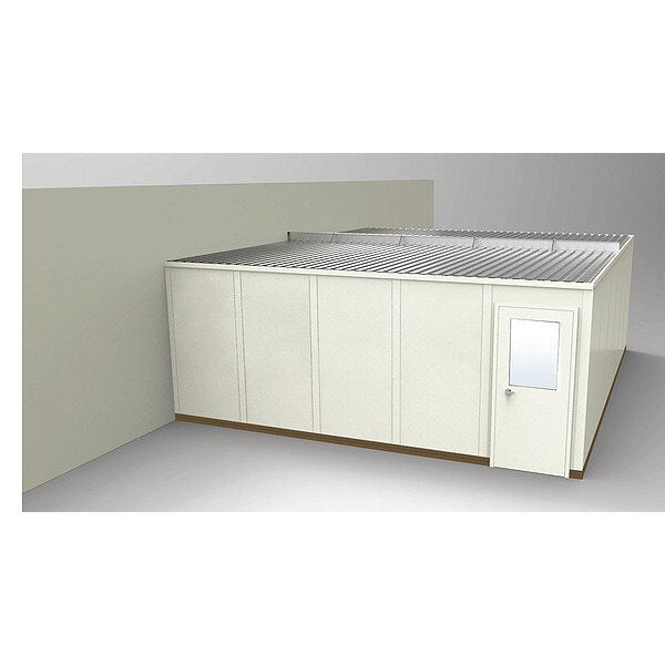 3-Wall Modular In-Plant Office, 8 ft 1 3/4 in H, 24 ft 4 1/2 in W, 20 ft 1 1/4 in D, Beige