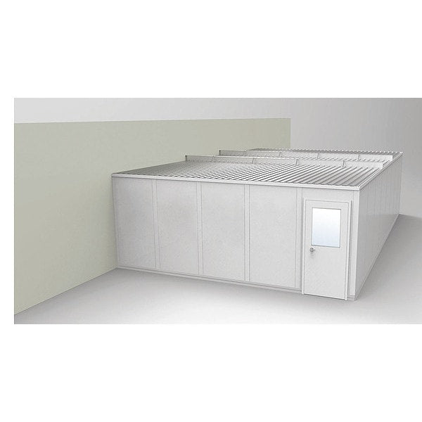 3-Wall Modular In-Plant Office, 8 ft 1 3/4 in H, 32 ft 4 1/2 in W, 20 ft 1 1/4 in D, Gray