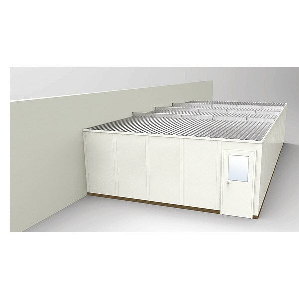 3-Wall Modular In-Plant Office, 8 ft 1 3/4 in H, 40 ft 4 1/2 in W, 20 ft 1 1/4 in D, Beige
