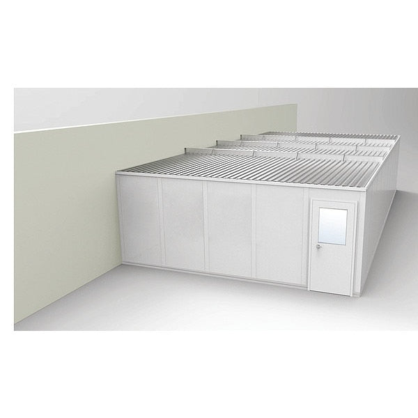 3-Wall Modular In-Plant Office, 8 ft 1 3/4 in H, 40 ft 4 1/2 in W, 20 ft 1 1/4 in D, Gray