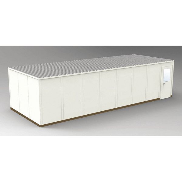 4-Wall Modular In-Plant Office, 8 ft 1 3/4 in H, 32 ft 4 1/2 in W, 12 ft 4 1/2 in D, Beige