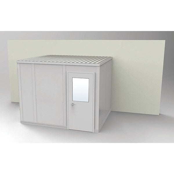 3-Wall Modular In-Plant Office, 8 ft 1 3/4 in H, 10 ft 4 1/2 in W, 8 ft 1 1/4 in D, Gray