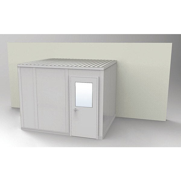 3-Wall Modular In-Plant Office, 8 ft 1 3/4 in H, 10 ft 4 1/2 in W, 8 ft 1 1/4 in D, Gray