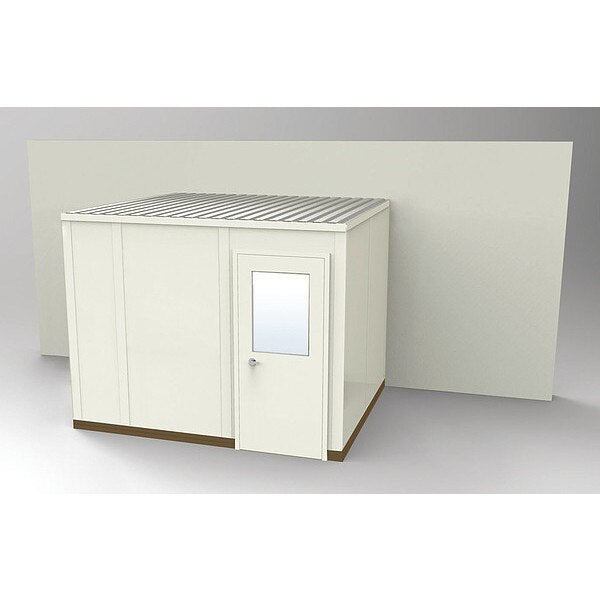 3-Wall Modular In-Plant Office, 8 ft 1 3/4 in H, 10 ft 4 1/2 in W, 8 ft 1 1/4 in D, Beige