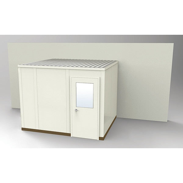 3-Wall Modular In-Plant Office, 8 ft 1 3/4 in H, 10 ft 4 1/2 in W, 8 ft 1 1/4 in D, Beige