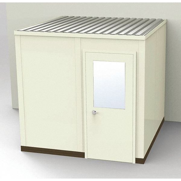 3-Wall Modular In-Plant Office, 8 ft 1 3/4 in H, 8 ft 4 1/2 in W, 8 ft 1 1/4 in D, Beige