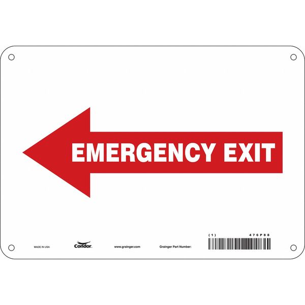 Safety Sign, 7 in x 10 in, Polyethylene