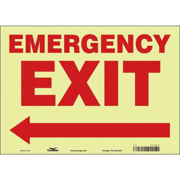 Safety Sign, 10 in x 14 in, Glow Vinyl