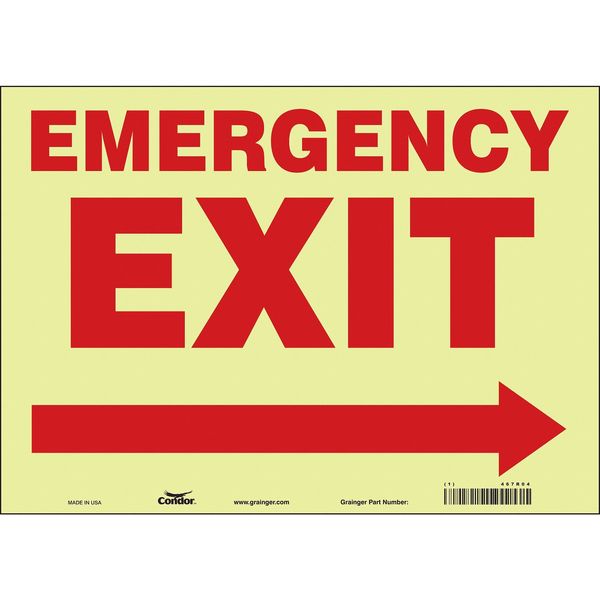 Safety Sign, 10 in x 14 in, Glow Vinyl