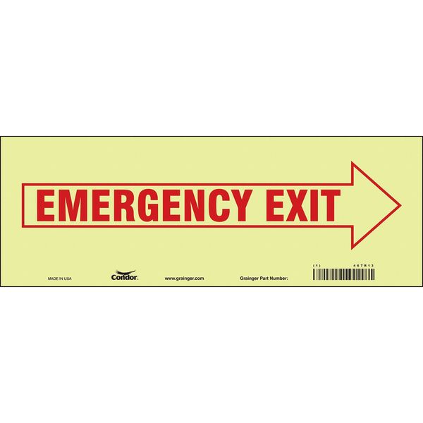 Safety Sign, 5 in x 14 in, Glow Vinyl