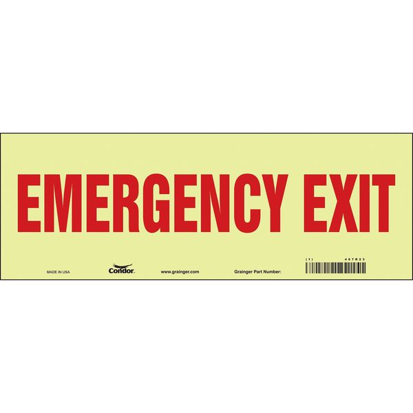 Safety Sign, 5 in x 14 in, Glow Vinyl
