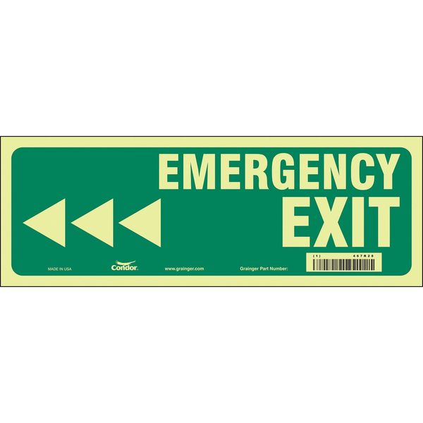 Safety Sign, 5 in x 14 in, Glow Vinyl