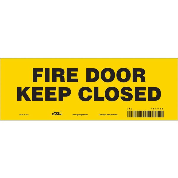 Safety Sign Emergency Exit, 3 1/2 in Height, 10 in Width, Vinyl, Vertical Rectangle, English
