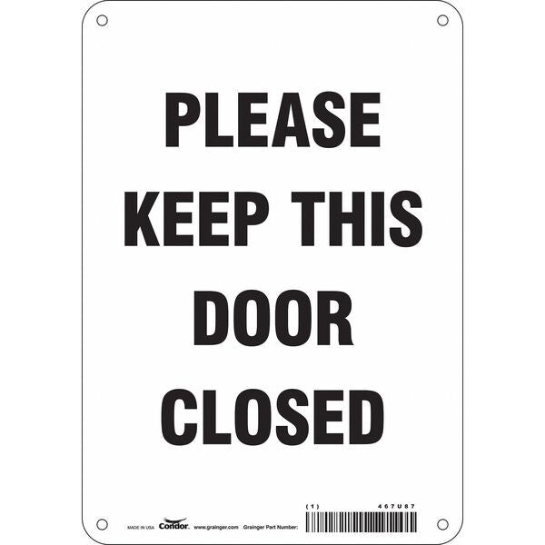 Safety Sign Emergency Exit, 10 in Height, 7 in Width, Polyethylene, Horizontal Rectangle, English