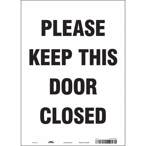 Safety Sign Emergency Exit, 14 in Height, 10 in Width, Vinyl, Vertical Rectangle, English