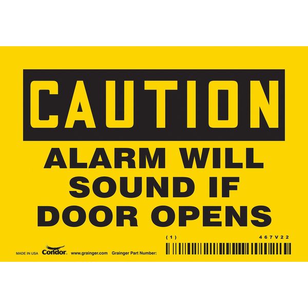 Safety Sign Emergency Exit, 3 1/2 in H, 5 in W, Vinyl, Horizontal Rectangle, English, 467V22
