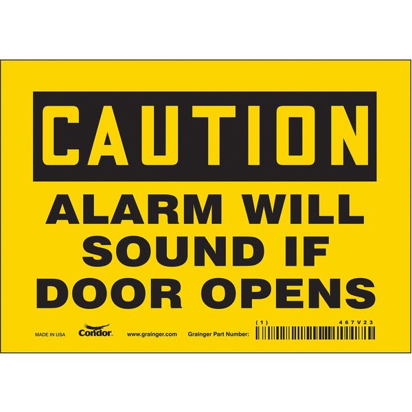 Safety Sign Emergency Exit, 5 in H, 7 in W, Vinyl, Horizontal Rectangle, English, 467V23