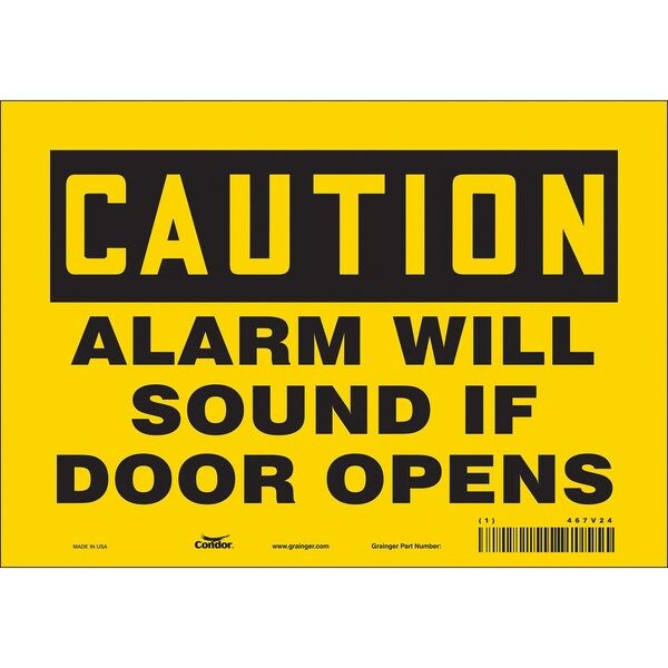 Safety Sign Emergency Exit, 7 in H, 10 in W, Vinyl, Vertical Rectangle, English, 467V24