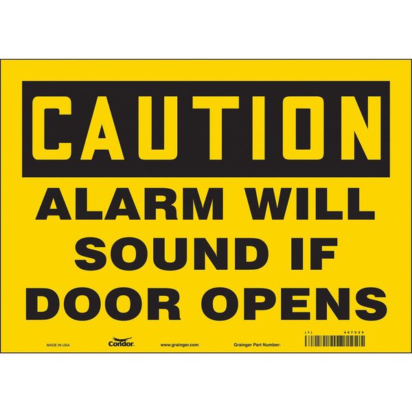 Safety Sign Emergency Exit, 10 in H, 14 in W, Vinyl, Horizontal Rectangle, English, 467V25