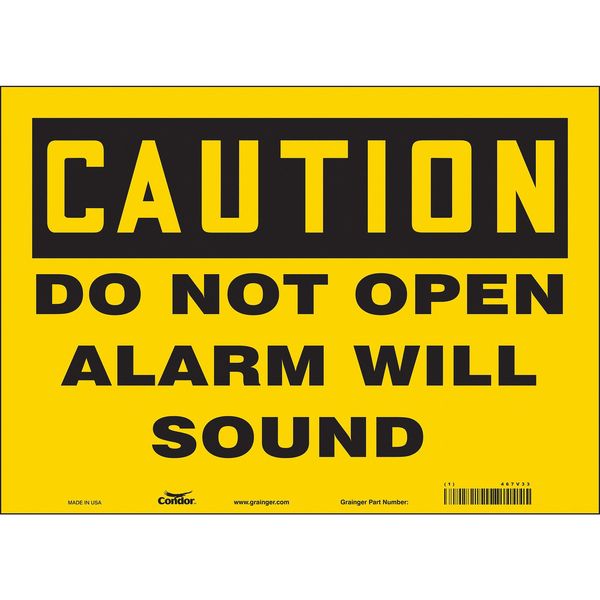 Safety Sign Emergency Exit, 10 in H, 14 in W, Vinyl, Horizontal Rectangle, English, 467V33