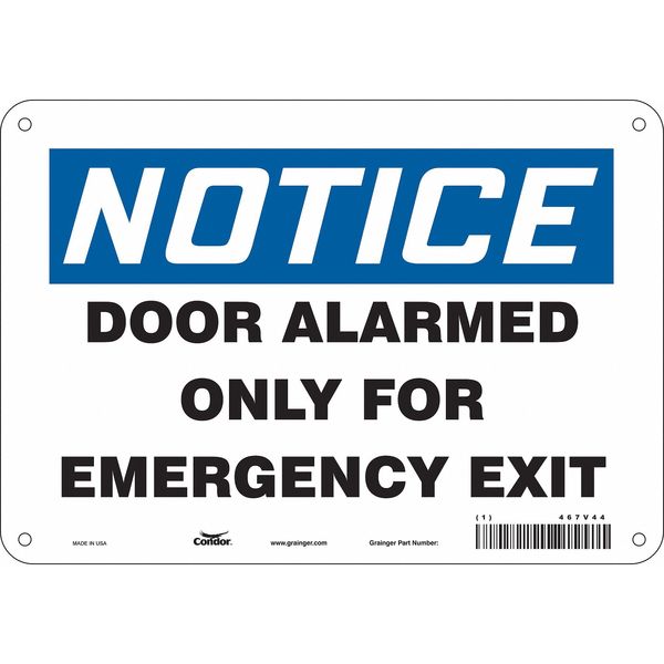 Safety Sign, 7 in x 10 in, Polyethylene