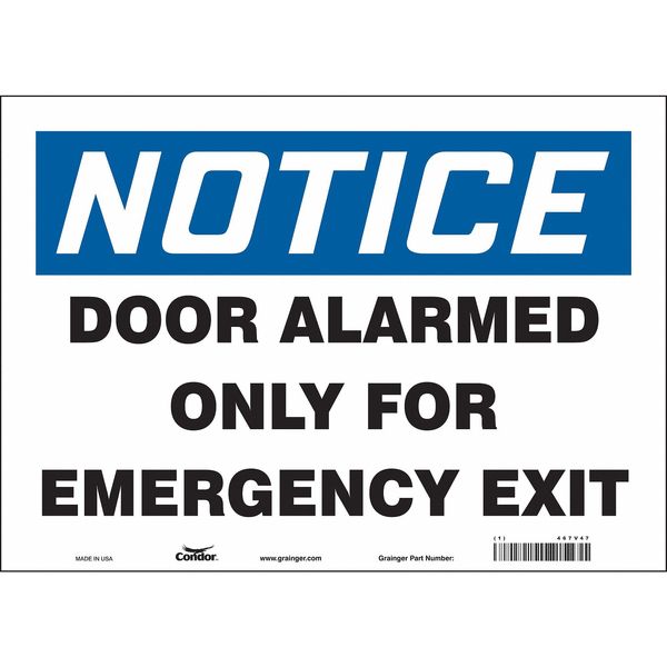 Safety Sign, 10 in x 14 in, Vinyl