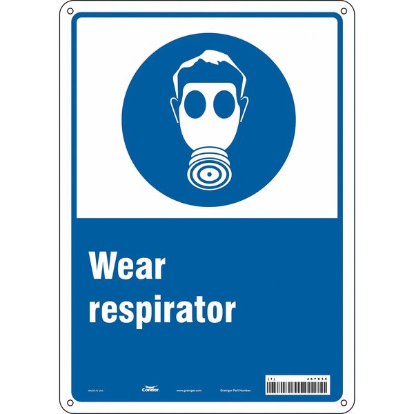 Safety Sign, 14 in Height, 10 in Width, Vinyl, Vertical Rectangle, English, 467X35
