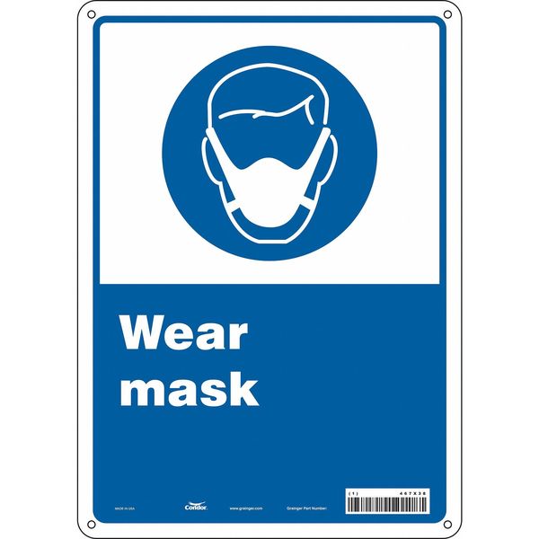 Safety Sign, 14 in Height, 10 in Width, Vinyl, Vertical Rectangle, English, 467X38